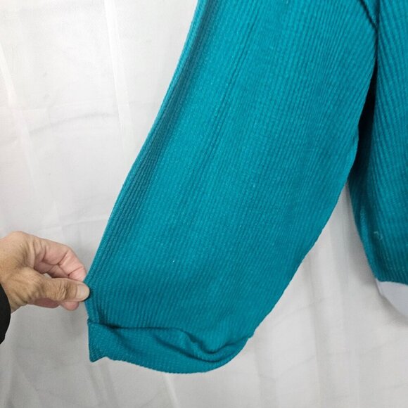 Double Zero Turquoise Thermal Peasant Blouse Boho L - Picture 4 of 9